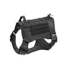 亞馬遜戶外戰術狗衣狗繩狗背心狗項圈套裝防爆衝牽引衝設計寵物狗, 1個, 黑色胸揹帶