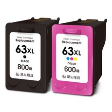 800매 특대용량 모노테크 HP 63 XL 호환잉크 세트, 1세트, 검정+컬러