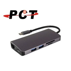PCT USB-C 轉 HDMI/VGA/Audio/USB3.0 x 2/SD&Micro SD 讀卡機 PK110L, 1個