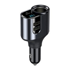 多功能車用充電器 點煙器擴充 USB充電 PD快充 電壓監測, 1個, 4口