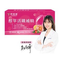 威客維 VIGOWAY 醇萃活鐵補精 美國專利小分子甘胺酸亞鐵 B群 維生素C 葉酸, 1盒, 1盒