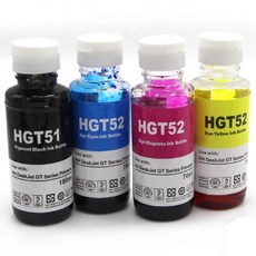 T-REX霸王龍 HP GT53 GT52 副廠相容填充墨水瓶，適用於DeskJet GT系列印表機，色彩鮮明，經濟實惠, 藍色, 1個