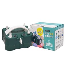 다기능 인플레이터(2구) 자동펌프 휴대용 요술풍선전기펌프, 1세트