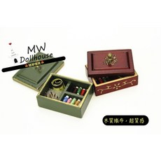 隨草憶境 （可開蓋/超仿真）迷你針線量尺針線盒 微縮模型 場景, 1個, 一組入（綠盒款）