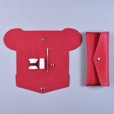 레더키트 가죽공예diy키트 사피아노 필통만들기, 레드