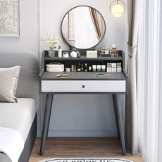 Zephonic 화장대 소형 화장대 다용도 화장대 거울 화장대, 회색