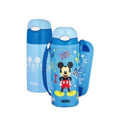 Thermos 膳魔師 兒童不銹鋼保溫瓶 保冷瓶 400ML FHL-400 FHL-401 吸管水壺, 1個, 米奇(圖一)