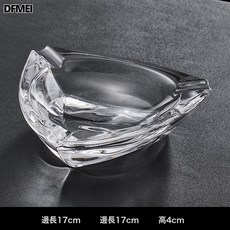 DFMEI 玻璃菸灰缸描金擺件簡約菸缸客廳辦公室專用, 1個, (透明)三角形菸灰缸:如圖