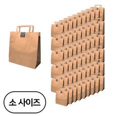 제로패키지 크라프트 무지 쇼핑백 소 60p + 감사 스티커 60p, 혼합색상, 1세트