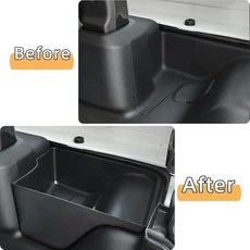 YOCTM 트렁크 오거나이저 트레이 2024 2025 지프 랭글러 JL JLU 4xe 스포츠 루비콘 테일게이트 후면 카고 사이드 보관 박스 블랙 내부 액세서리 2팩, 후면 카고 사이드 트렁크 보관 박스 트레이, 지프 랭글