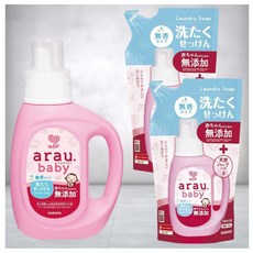 일본 아라우 베이비 세탁비누 본체800ml 리필720ml 2팩세트 무첨가 천연성분, 1.52kg, 1세트
