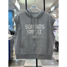 [NC경산점] 에꼴리에 주니어 26년 여름 루즈핏 크랙 레터 후드 조끼 GY 26B0132