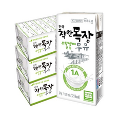 건국 착한목장 무항생제 우유, 190ml, 1팩