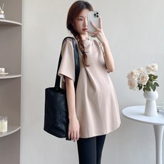 임부복 상의 봄 여름 임산부 캐주얼 기질 라운드넥 반팔 티셔츠 빅사이즈 루즈핏 빅사이즈 여자 반팔티 WMY