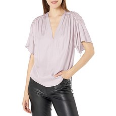 Vince 여성용 주름 장식 플러터 SLV 블라우스 Lt Brass S 173814