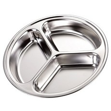 캠핑마을 스텐3구 26cm 반찬접시, 1개, 1개