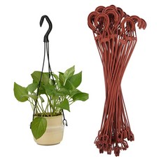 그린스하비 벽걸이 행잉 화분 걸이 고리, 20개, 브라운