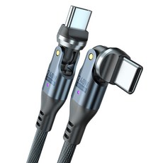 투에이비 PD 240W C to C 양방향 540도 초고속 충전 데이터 케이블, 1개, 블랙, 1.8m