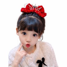 萱寶媽咪 兒童新年皇冠蝴蝶結髮夾 頭飾髮飾 女童髮夾 新年髮飾