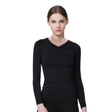 GearX 女款V領8分袖發熱衣