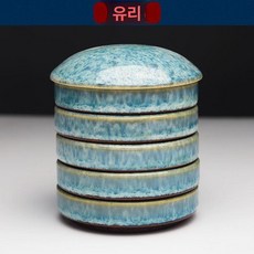 세라믹 물감 파레트 5단 도자기 동양화 접시 팔레트, 1개, 글레이즈드글라스, 기본 색상