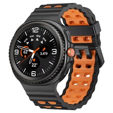 갤럭시워치8 44mm 40mm 클래식 호환 투톤 마린 스트랩, 블랙오렌지