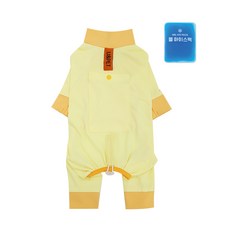 유앤펫 강아지 여름 버그가드 쿨링 올인원(수컷용)중형견 대형견, 1개, 옐로우(수컷용)