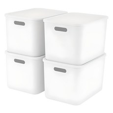 mbko 韓國製多用途儲物收納箱, 白色, 4個