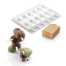 Silikomart 義大利冰棒矽膠模 大橢圓 6槽 2入組, 1個, 白