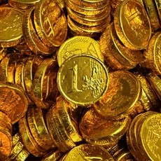 【粿女兒商行】 現貨 小/中/大金幣可可 撲克牌 麻將可可 小元寶 金條 五福可可 巧克力 奶素 金幣巧克力 甜食, 1個, 小金幣可可（直徑約2.3公分）, 金色