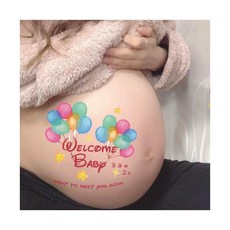 임신 사진 스티커 바디 페인트 타투 스티커 아기 남자 아이 여자 아이 라인아트 풍선 심플 귀엽고 세련된 선물 출산 축하 마타니티 스티커 임산부 배 셀프 포토 임신 사진 스티커 붙이