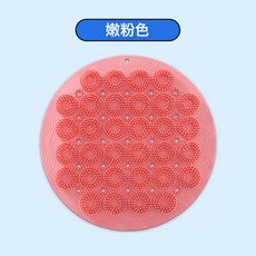 DFMEI 搓澡神器浴室貼牆搓背懶人硅膠後背按不求人摩洗澡刷吸盤擦背搓腳, 圓形硅膠搓背墊-粉嫩色(環保無味):30x30cm單件裝, 1個