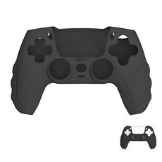 이이네 PS5 듀얼센스 컨트롤러 실리콘 커버 오염 방지 보호 케이스, 1개, 블랙