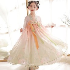 兒童漢服女童夏古風超仙古裝襦裙中國風連衣裙小女孩唐裝演出夏季