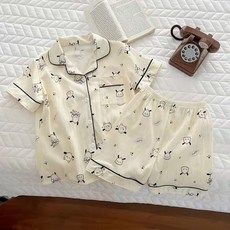 프리던유 아동 여름 반팔 반바지 잠옷 세트