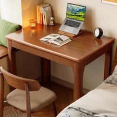 작은 공간에 적합한 심플한 학생용 좁은 공부 책상 스터디테이블 아파트 간이형 1인용 작업대, 따뜻한 화이트 3A급 고무나무