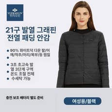 하우바이몰 발열조끼 배터리 열선자켓 등산 열선 낚시 남녀공용 방한복 온열 겨울, S, 여성용 블랙 표준모델 없음