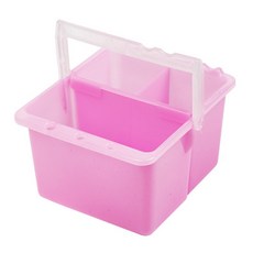 나비닷 칸막이 편리한 플라스틱 미술 물통 2in1, 핑크