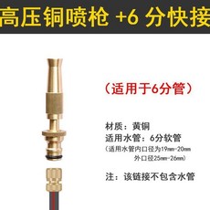 高壓銅噴頭+30米4分管 洗車水槍家用清潔澆花灑水, 黃銅高壓槍+六分快接