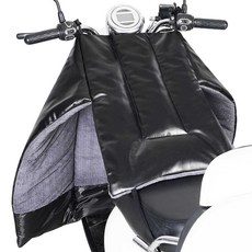 오토바이 무릎담요 PU 가죽 방수 기모 덮개 패딩, 1개, 05. 블랙 확대 PU 방풍 이불