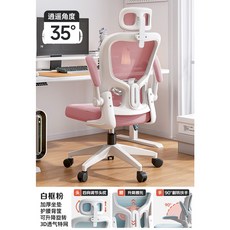 人體工學護腰電腦椅 家用辦公升降電競椅 久坐舒適透氣款, 三代逍遙款 | 白框粉 | 升降腰托 外,尼龍腳