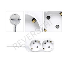 2구 2.5M 스위치없는 멀티탭 가정용 전기선 콘센트 10A