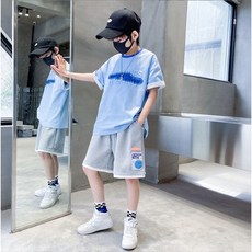 아이짱 남아 주니어 여름 메모리 반팔티셔츠 반바지 상하복 세트