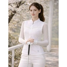 데니스골프 여성 뒷판 플리츠 베스트 NAOSLVT254