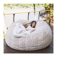 懶人沙發床套，成人1-2人使用，毛絨豆豆包，適用於客廳臥室, 酒紅,135*65cm外套 內膽套 填充物, 詳見包裝