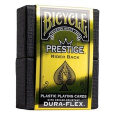 Bicycle Prestige 방수 놀이 카드 블랙 100% 플라스틱 데크 수영장 해변 캠핑 및 파티 게임용 내구성 있는 카지노 품질 포커 카드_157856, Bicycle Prestige 방수 놀이 카드, 블랙