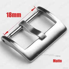 스테인레스 스틸 단추 실버 무광 시계 액세서리 핀 버클 스트랩 걸쇠 솔리드 스퀘어 18mm, 03 Silver Matte 18mm