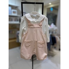 [압소바][해피랜드] 봄 40% /봄 간절기에 입기 좋은 두께감의 상하복 /반바지 기장의 하의가 세트로 /오버롤 디자인으로 배 나올 걱정 없이*로피리본멜빵상하*