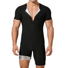 GENE남자 남성용 사우나 수트 보정 속옷 바디수트 러닝 운동 지퍼 스웨트 셔츠 체육관 피트니스 레오타드