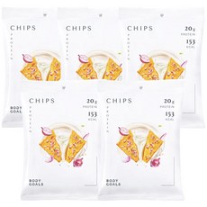 Body Goals 高蛋白脆片 酸奶油洋蔥口味 20克蛋白質 低卡零食, 35g, 5個